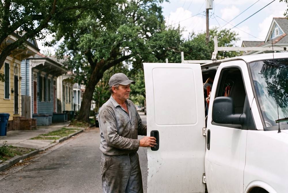 Mechanic arrives on site